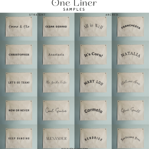 Large Custom Text Canvas Banner, Natural